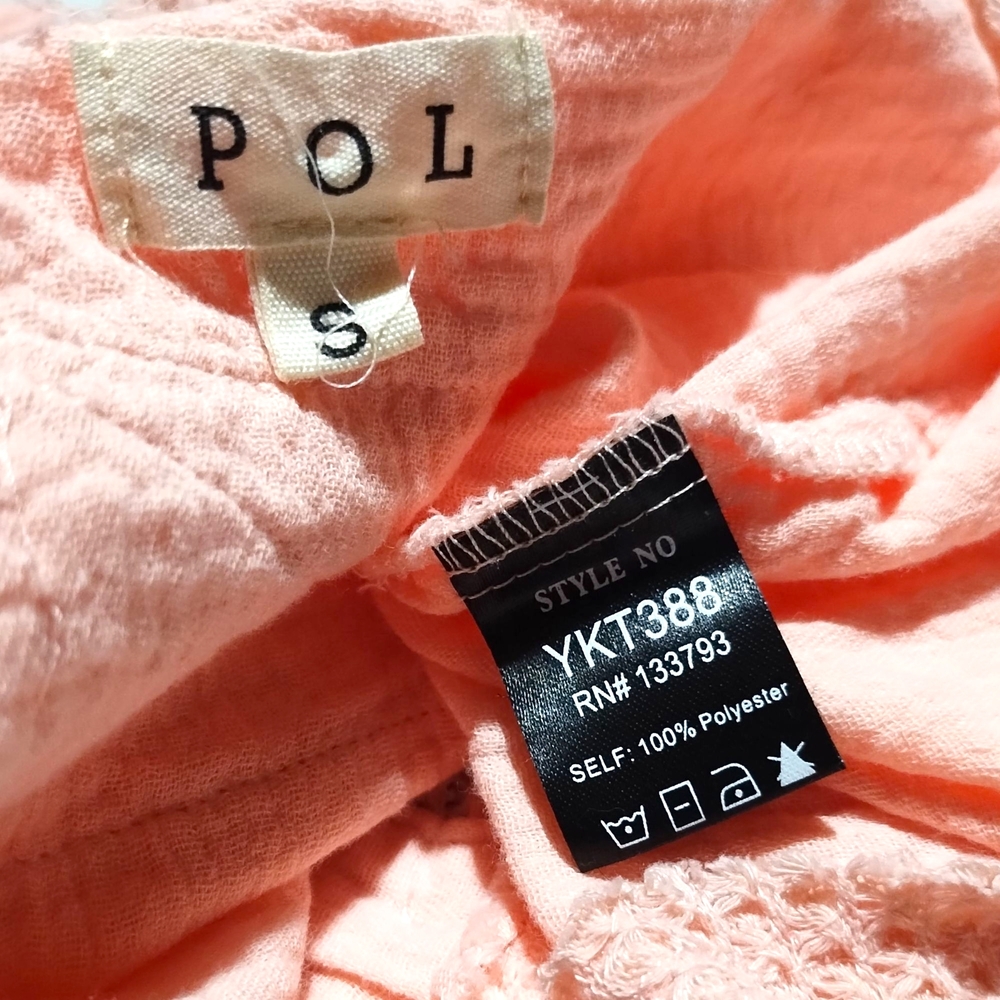 WOMEN'S (SIZE S) POL HALF BUTTON DOWN WAFFLE KNIT SHIRT - Picture 3 of 3